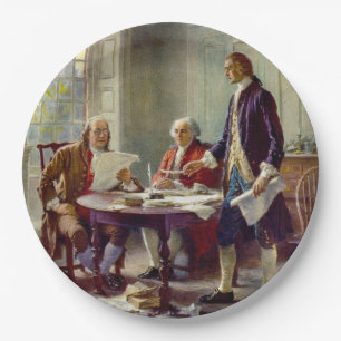 Writing the Declaration of Independence (USA) Paper Plate