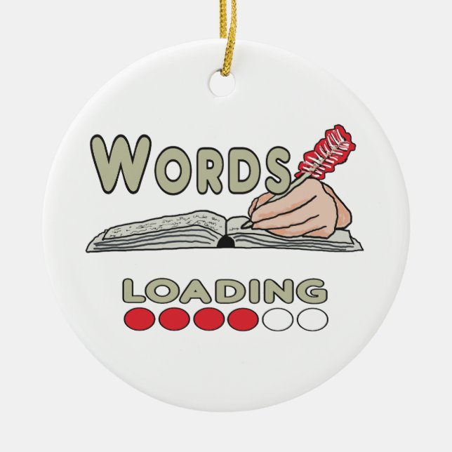 Writing Words Ceramic Ornament (Front)