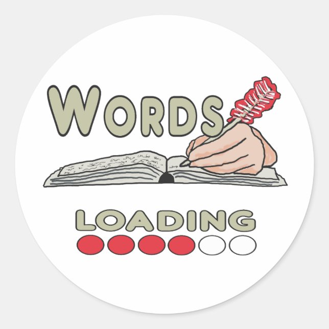 Writing Words Classic Round Sticker (Front)