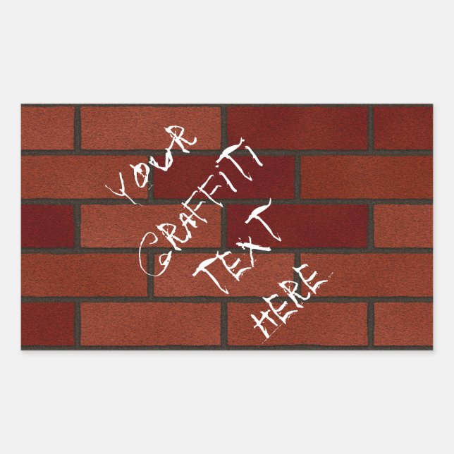 Writings on the brick wall rectangular sticker (Front)