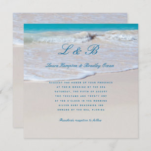 Written in Sand Tropical Beach Wedding Invitation