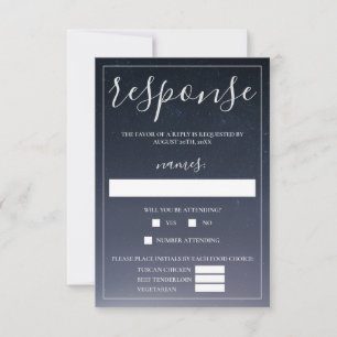 Written In the Stars Night Sky Wedding RSVP Card