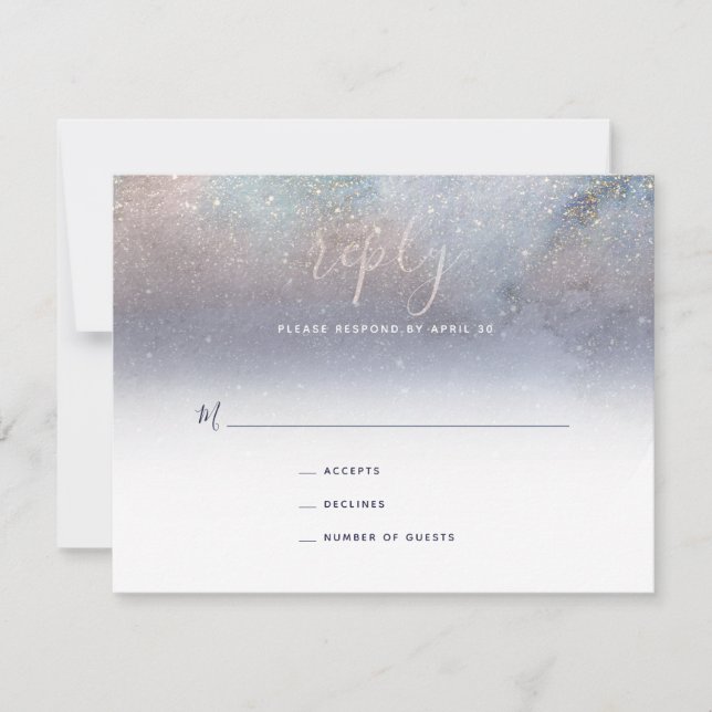 Written in the Stars Starry Night Wedding RSVP Card (Front)