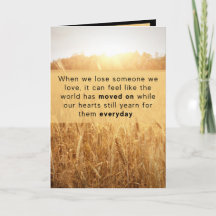 Written Memory Grief Sympathy Card - Golden Field