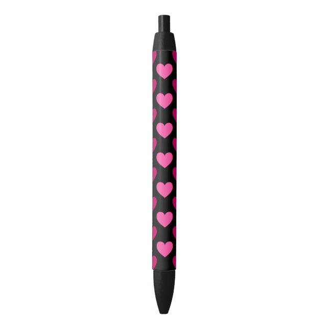 Written with love adorable hearts pattern black ink pen (Front Vertical)