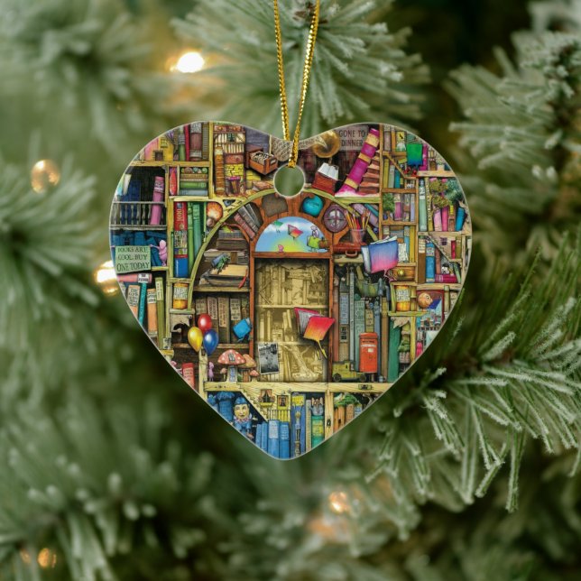 Writter Reader Bookaholic Books Lover Bookworm Ceramic Ornament (Tree)