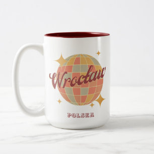 Wroclaw City Poland Retro Vintage Postcard Two-Tone Coffee Mug