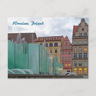 Wroclaw Poland Market Square Fountain Postcard