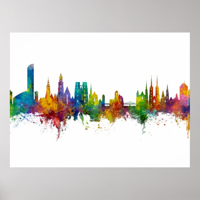 Wroclaw Poland Skyline Poster (Front)