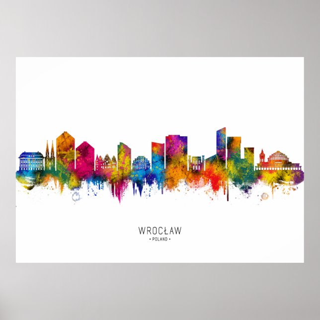 Wrocław Poland Skyline Poster (Front)