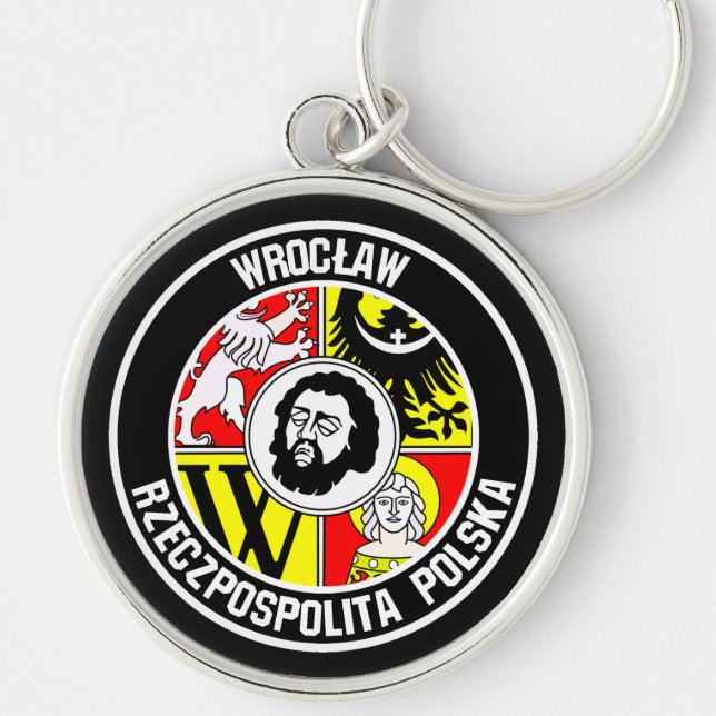 Wrocław Round Emblem Key Ring (Front)