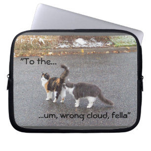 Wrong cloud! Funny Cats Laptop Sleeve