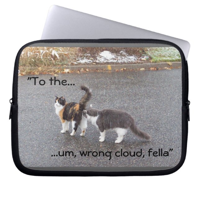 Wrong cloud! Funny Cats Laptop Sleeve (Front)