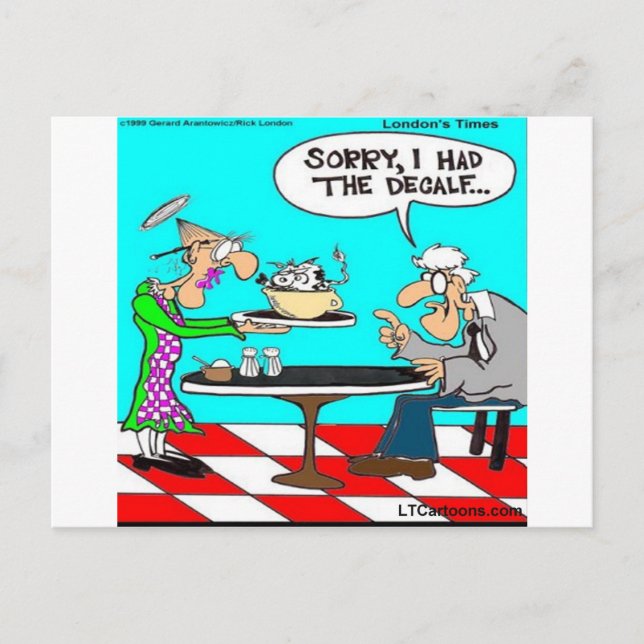 Wrong Coffee Funny Cow Cartoon Gifts & Tees Postcard (Front)