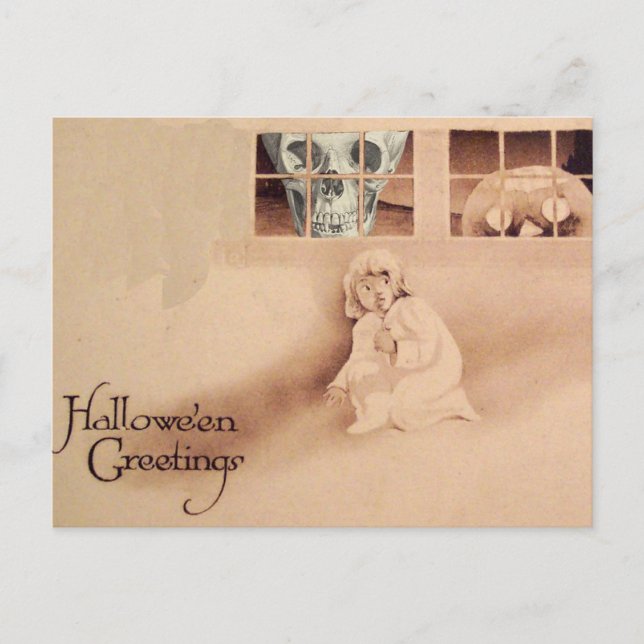 Wrong Shoulder... Skull Jack O Lantern Monster Postcard (Front)