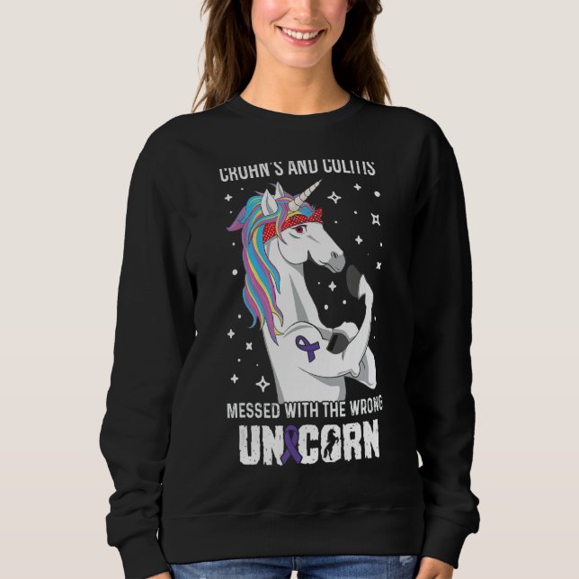 Wrong Unicorn Crohns And Colitis Awareness Support Sweatshirt (Front)