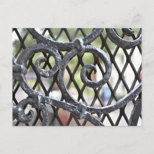 Wrought Iron Gate Upper West Side New York NYC Postcard