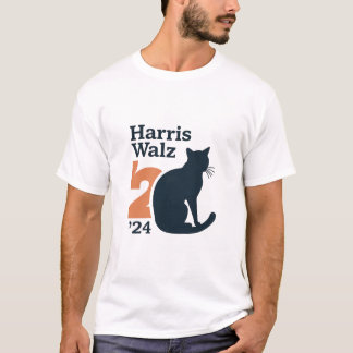 "Wrris Walz '24" - Minimalist Cat Typography Art T-Shirt