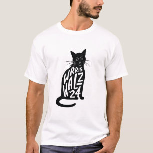 "Wrris Walz '24" - Minimalist Cat Typography Art T-Shirt