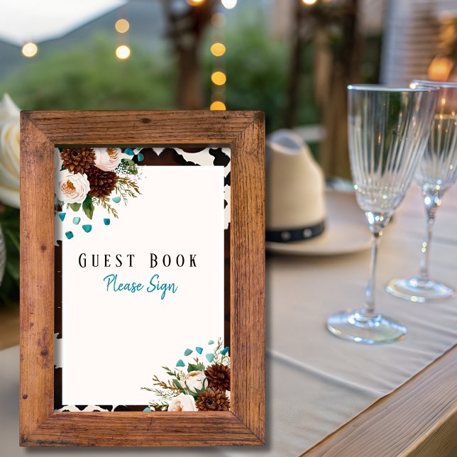 Wrstern Boho Guest Book Bridal shower Sign Invitation (Wrstern Boho Guest Book Bridal shower Sign)