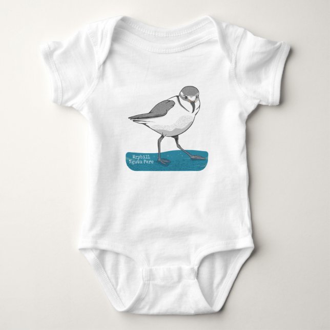 Wrybill New Zealand Bird Baby Bodysuit (Front)