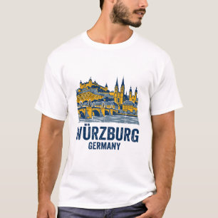 Wrzburg Skyline Old Main Bridge Germany T-Shirt