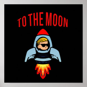 WSB TO THE MOON WallStreetBets GME AMC Poster