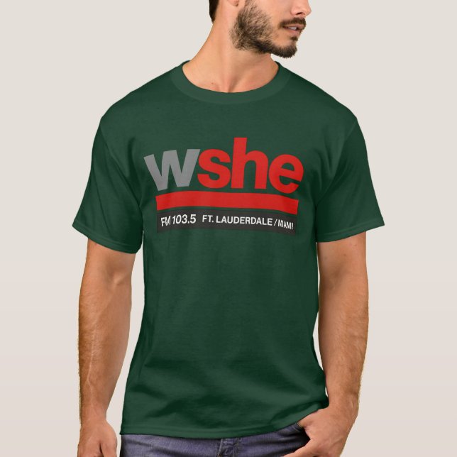 WSHE FM 103.5 Miami Retro T-Shirt (Front)