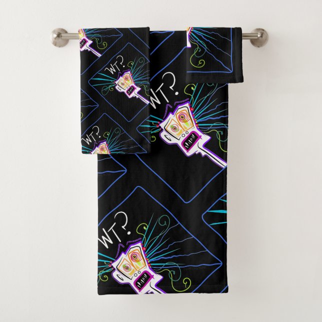 WT? WHAT THE ?? EMOJI Meemogie Bath Towel Set (Insitu)