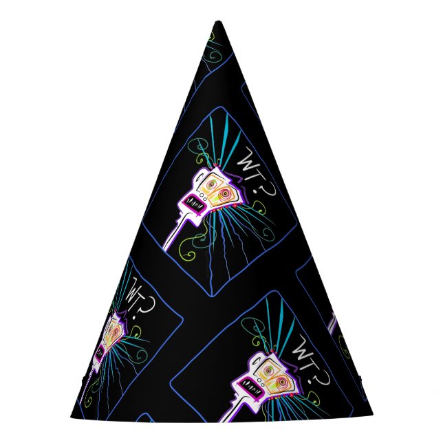 WT? - WHAT THE ?? EMOJI Meemogie Party Hat (Front)