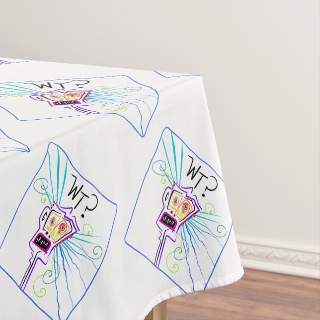WT? - WHAT THE ?? EMOJI Meemogie Tablecloth (In Situ)