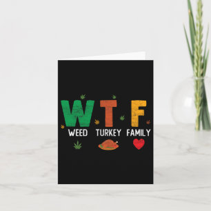 Wtf1 Wine Turkey Football - Fun Thanksgiving Day M Card