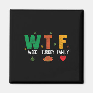 Wtf1 Wine Turkey Football - Fun Thanksgiving Day M Magnet
