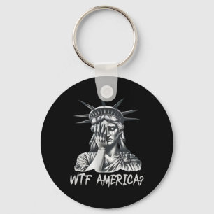 Wtf America Anti-trump Political And Democracy 1 Key Ring