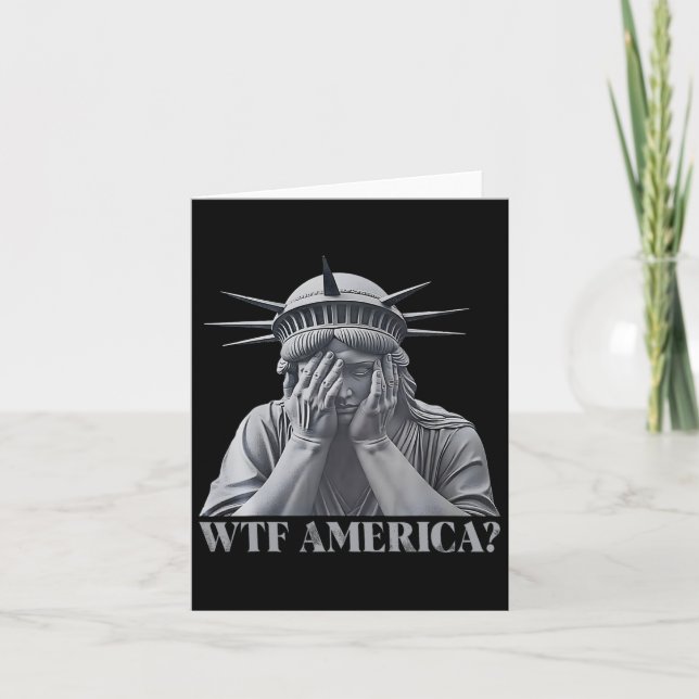 Wtf America Anti-trump Political And Democracy  Card (Front)