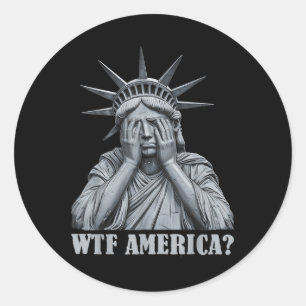 Wtf America_ Anti-trump Political And Democracy  Classic Round Sticker