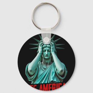Wtf America Statue Of Liberty Anti-trump Political Key Ring