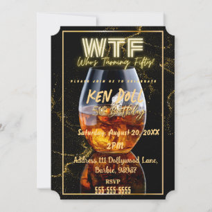 WTF Fifty Men's 50th Birthday Party Download Invitation