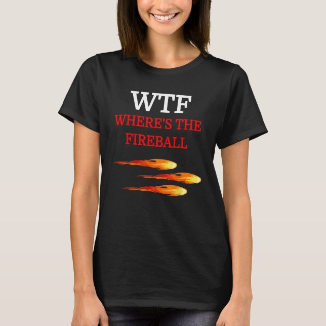 WTF Fireball Tees Adult Men's Black Modern Classic (Front)