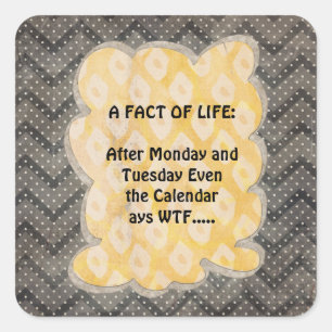 WTF Fun Facts Square Sticker