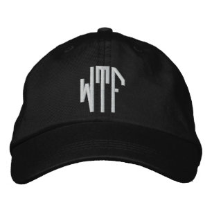 WTF lg oct adj blk ht Embroidered Hat