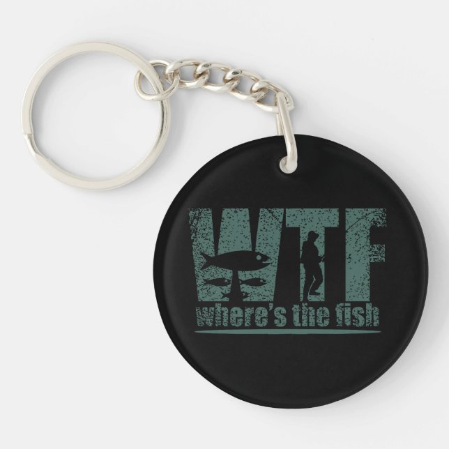 WTF Wheres The Fish Key Ring (Front)