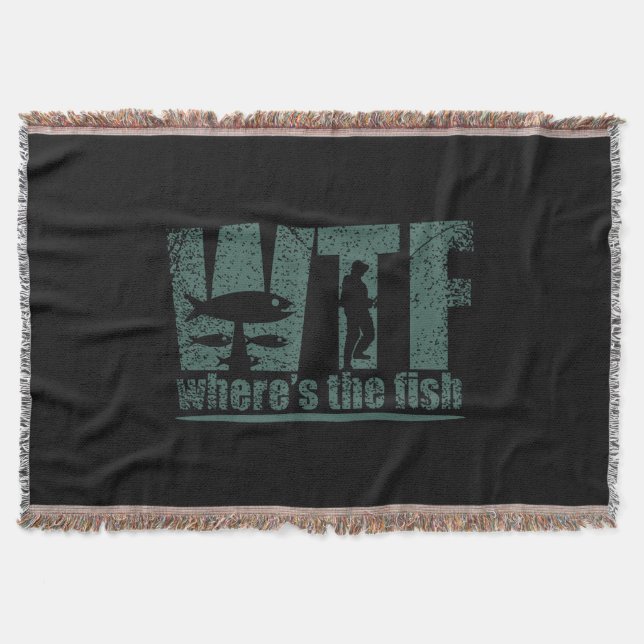 WTF Wheres The Fish Throw Blanket (Front)