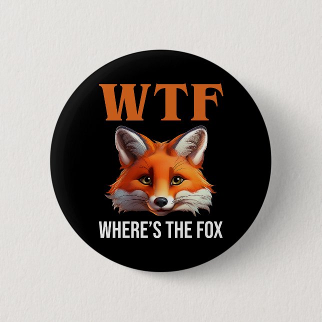 WTF - Where's The Fox 6 Cm Round Badge (Front)