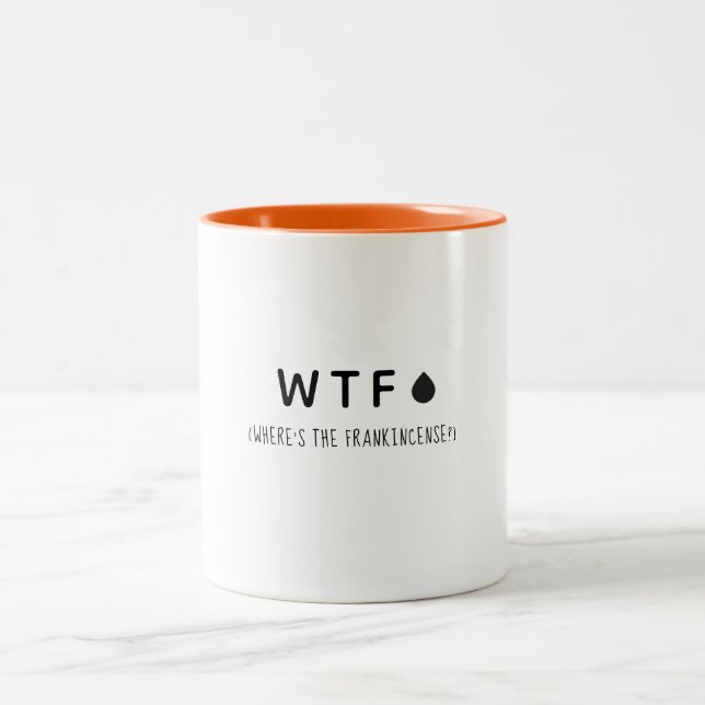 WTF Where's the Frankincense Two-Tone Coffee Mug (Center)