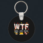 Wtf Whiskey Turkey Football Shirt Funny Thanksgivi Key Ring<br><div class="desc">Wtf Whiskey Turkey Football Shirt Funny Thanksgiving Day</div>