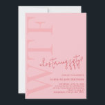 WTF Who's Turning Fifty | Pink Red Modern Birthday Invitation<br><div class="desc">WTF Who's Turning Fifty | Pink Red Modern Birthday Invitation.</div>