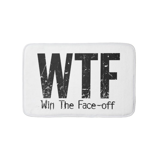 WTF: Win The Face-off (Hockey) Bath Mat (Front)