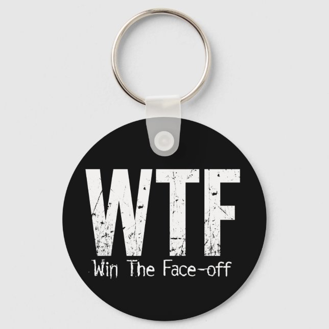 WTF: Win The Face-off (Hockey) Key Ring (Front)