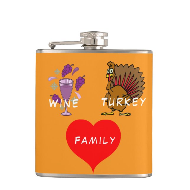 WTF Wine Turkey Family Thunder_Cove Hip Flask (Front)